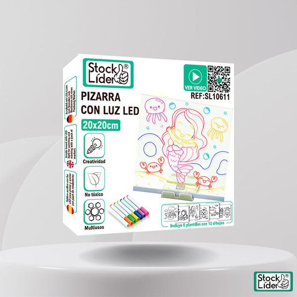 Pizarra con luz LED 20x20